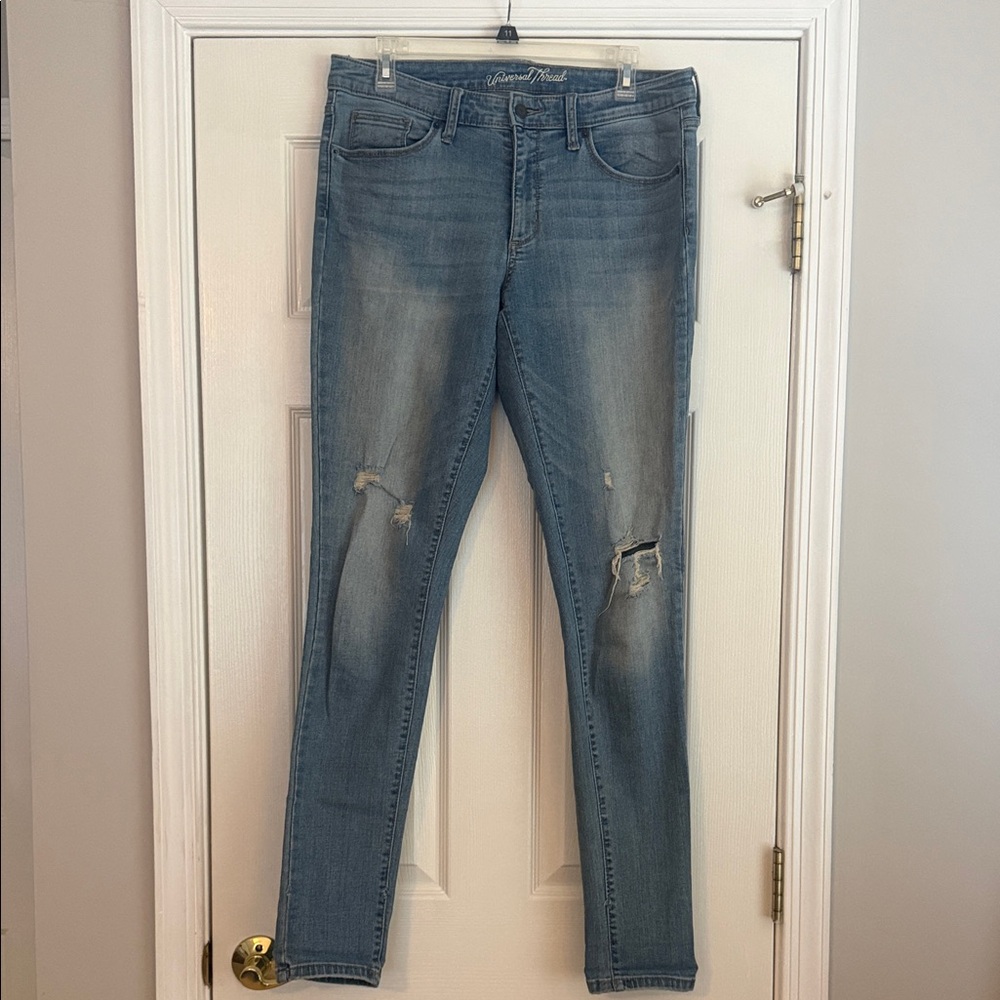 Universal Thread Light Blue Distressed SkinnyTall Jeans